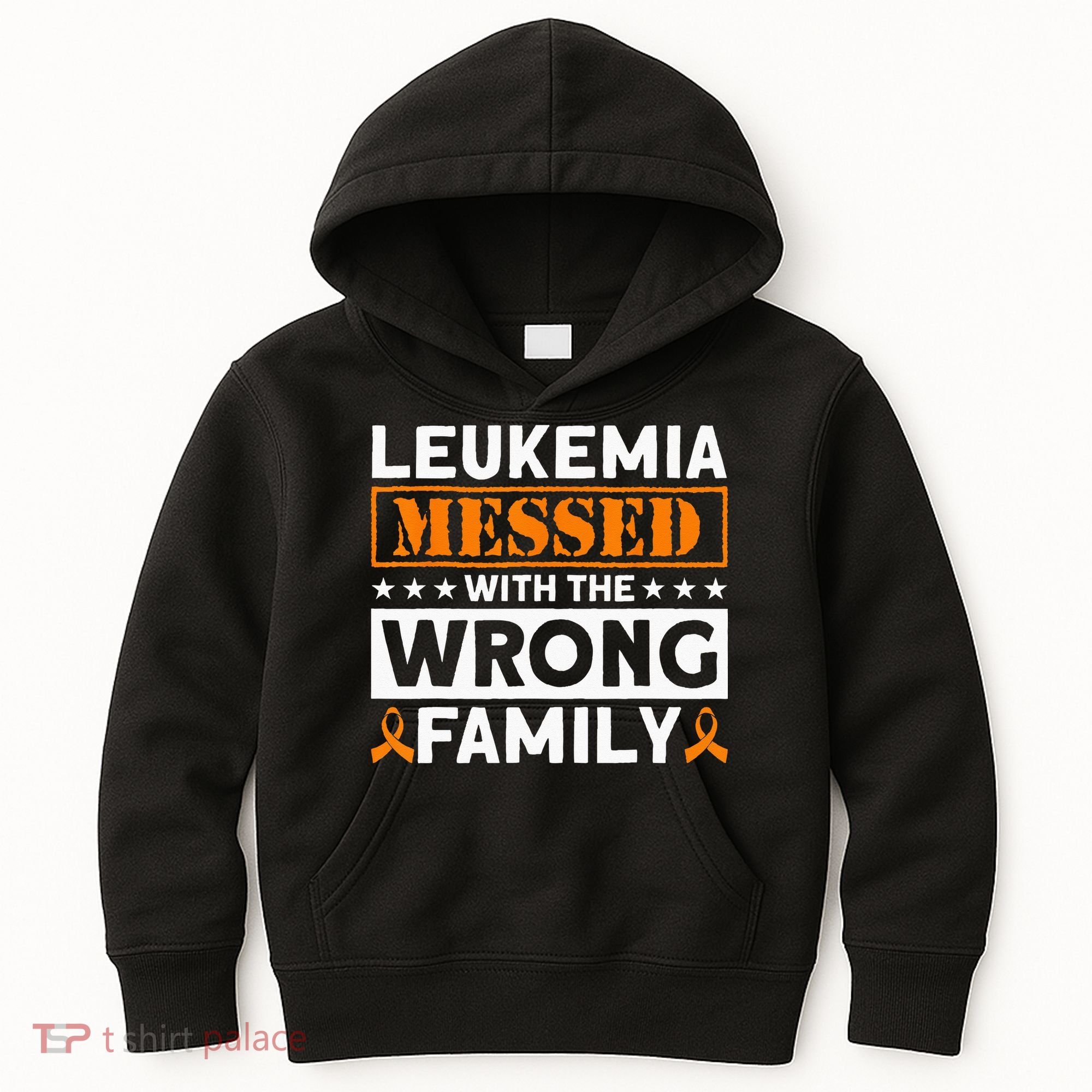Leukemia Messed With The Wrong Family Leukemia Awareness Kids Hoodie