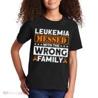 Leukemia Messed With The Wrong Family Leukemia Awareness Kids T-Shirt thumb 2
