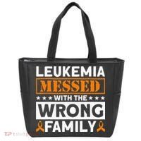 Leukemia Messed With The Wrong Family Leukemia Awareness Tote Bag thumb 0