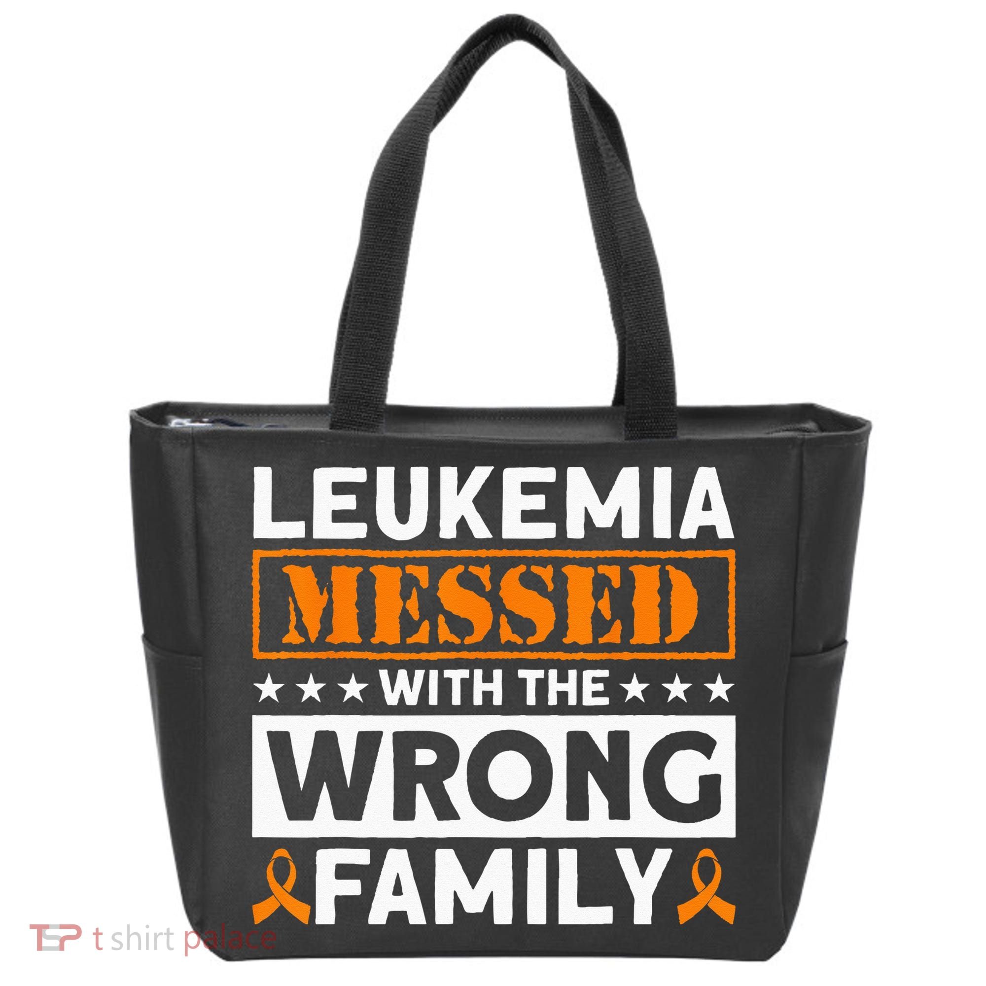 Leukemia Messed With The Wrong Family Leukemia Awareness Tote Bag