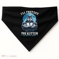 Literally Me Wolf Alpha Male Alpha Wolf I'll Protect You Kitten No Matter What  USA-Made Doggie Bandana thumb 0