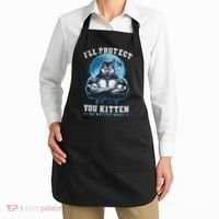Literally Me Wolf Alpha Male Alpha Wolf I'll Protect You Kitten No Matter What  Apron thumb 2