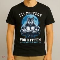 Literally Me Wolf Alpha Male Alpha Wolf I'll Protect You Kitten No Matter What  T-Shirt thumb 3
