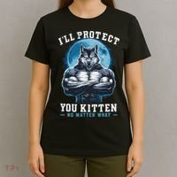 Literally Me Wolf Alpha Male Alpha Wolf I'll Protect You Kitten No Matter What  T-Shirt thumb 4