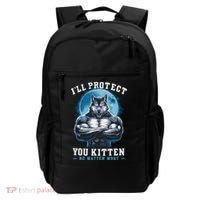Literally Me Wolf Alpha Male Alpha Wolf I'll Protect You Kitten No Matter What  Backpack thumb 0