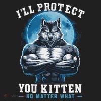 Literally Me Wolf Alpha Male Alpha Wolf I'll Protect You Kitten No Matter What  Beanie thumb 2