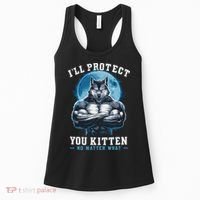 Literally Me Wolf Alpha Male Alpha Wolf I'll Protect You Kitten No Matter What  Women's Tank Top thumb 0