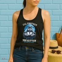Literally Me Wolf Alpha Male Alpha Wolf I'll Protect You Kitten No Matter What  Women's Tank Top thumb 2