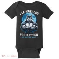 Literally Me Wolf Alpha Male Alpha Wolf I'll Protect You Kitten No Matter What  Baby Bodysuit thumb 0