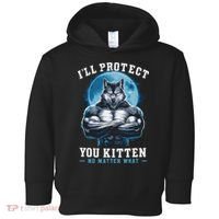 Literally Me Wolf Alpha Male Alpha Wolf I'll Protect You Kitten No Matter What  Toddler Hoodie thumb 0