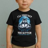 Literally Me Wolf Alpha Male Alpha Wolf I'll Protect You Kitten No Matter What  Toddler T-Shirt thumb 2
