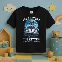 Literally Me Wolf Alpha Male Alpha Wolf I'll Protect You Kitten No Matter What  Toddler T-Shirt thumb 3