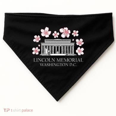 Lincoln Memorial Washington Dc Monut Cherry Blossoms USA-Made Doggie Bandana