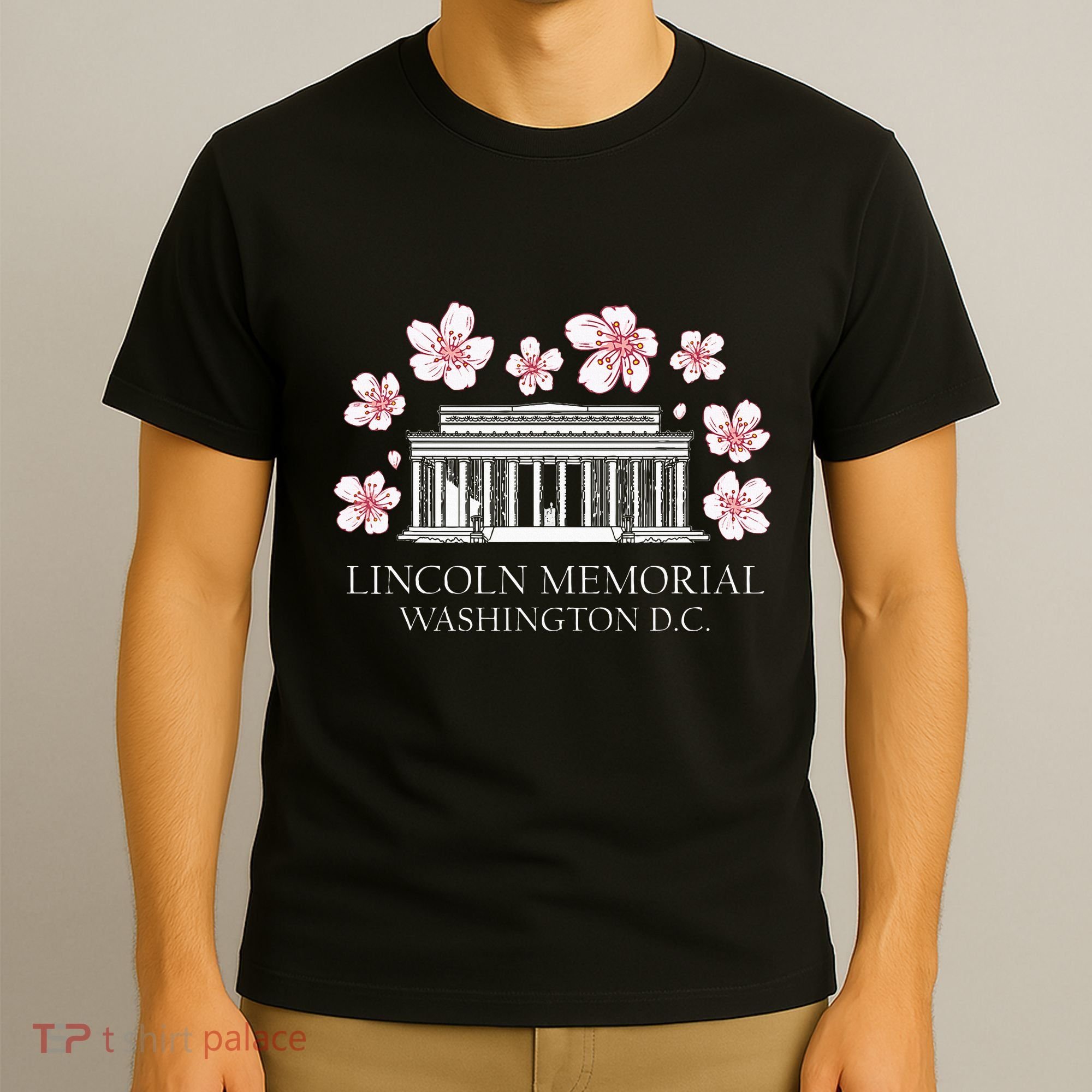 Lincoln Memorial Washington Dc Monut Cherry Blossoms T-Shirt