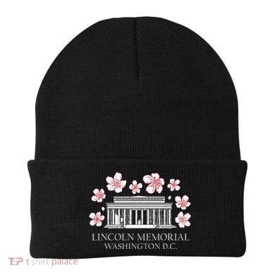 Lincoln Memorial Washington Dc Monut Cherry Blossoms Beanie