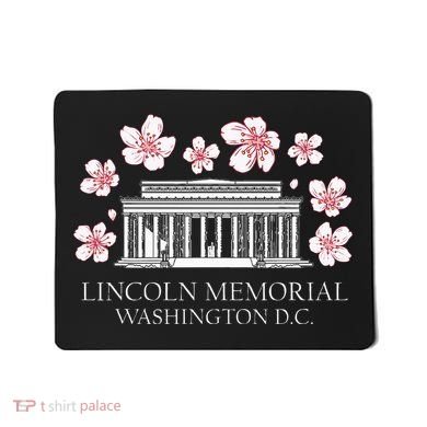 Lincoln Memorial Washington Dc Monut Cherry Blossoms Mousepad