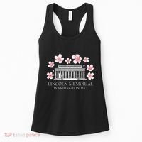 Lincoln Memorial Washington Dc Monut Cherry Blossoms Women's Tank Top thumb 0