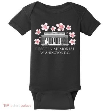Lincoln Memorial Washington Dc Monut Cherry Blossoms Baby Bodysuit
