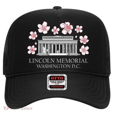 Lincoln Memorial Washington Dc Monut Cherry Blossoms Hat