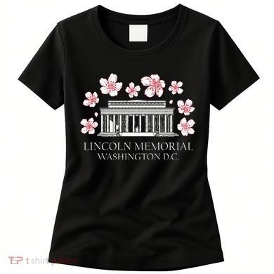 Lincoln Memorial Washington Dc Monut Cherry Blossoms Women's T-Shirt