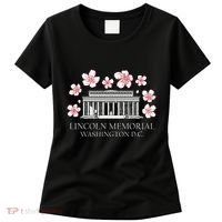 Lincoln Memorial Washington Dc Monut Cherry Blossoms Women's T-Shirt thumb 0