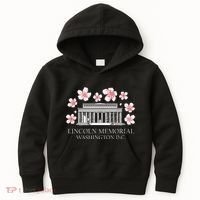 Lincoln Memorial Washington Dc Monut Cherry Blossoms Kids Hoodie thumb 0