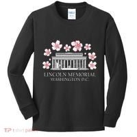 Lincoln Memorial Washington Dc Monut Cherry Blossoms Kids Long Sleeve Shirt thumb 0