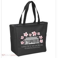 Lincoln Memorial Washington Dc Monut Cherry Blossoms Tote Bag thumb 2