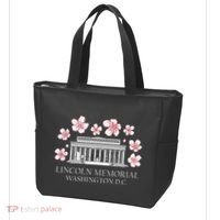 Lincoln Memorial Washington Dc Monut Cherry Blossoms Tote Bag thumb 3