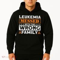 Leukemia Messed With The Wrong Family Leukemia Awareness Hoodie thumb 2