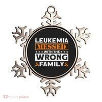 Leukemia Messed With The Wrong Family Leukemia Awareness Ornament thumb 0