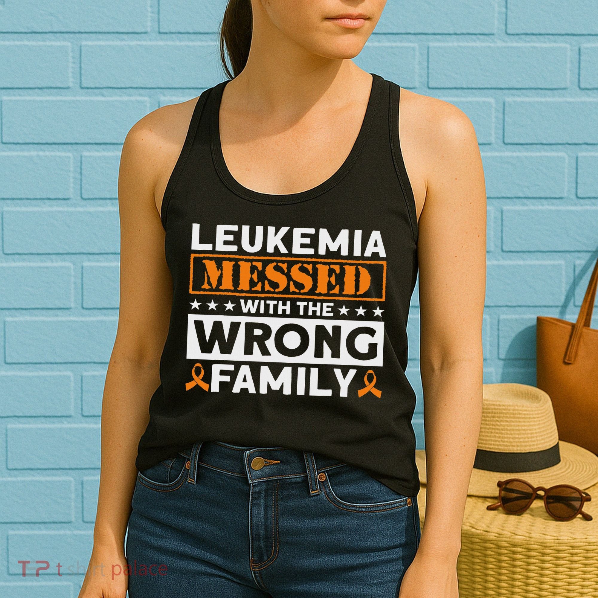 Leukemia Messed With The Wrong Family Leukemia Awareness Women's Tank Top