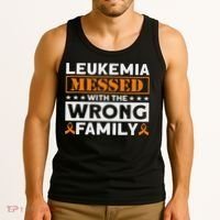 Leukemia Messed With The Wrong Family Leukemia Awareness Tank Top thumb 3