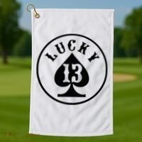 Lucky Number 13 Card Game Golf Towel thumb 1