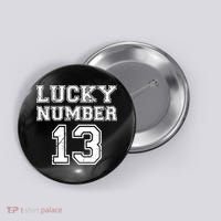 Lucky Number 13 TShirt Button thumb 0