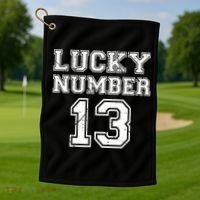 Lucky Number 13 TShirt Golf Towel thumb 1