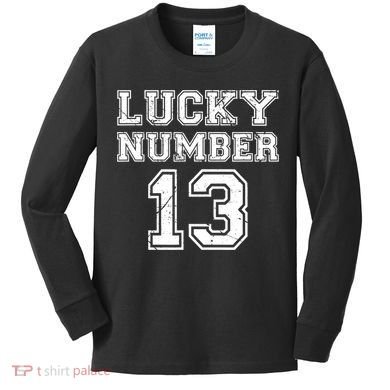 Lucky Number 13 TShirt Kids Long Sleeve Shirt