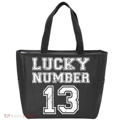 Lucky Number 13 TShirt Tote Bag
