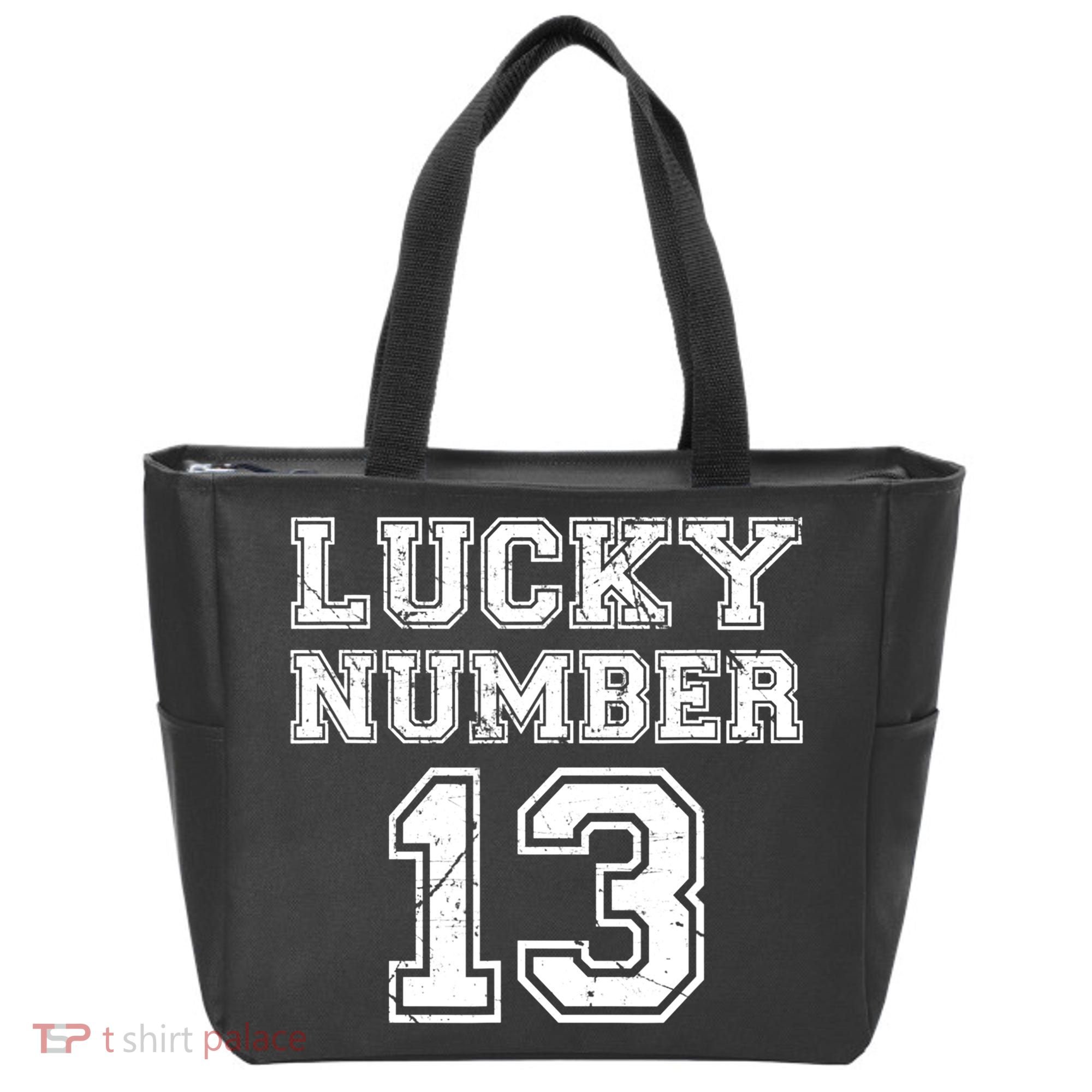 Lucky Number 13 TShirt Tote Bag
