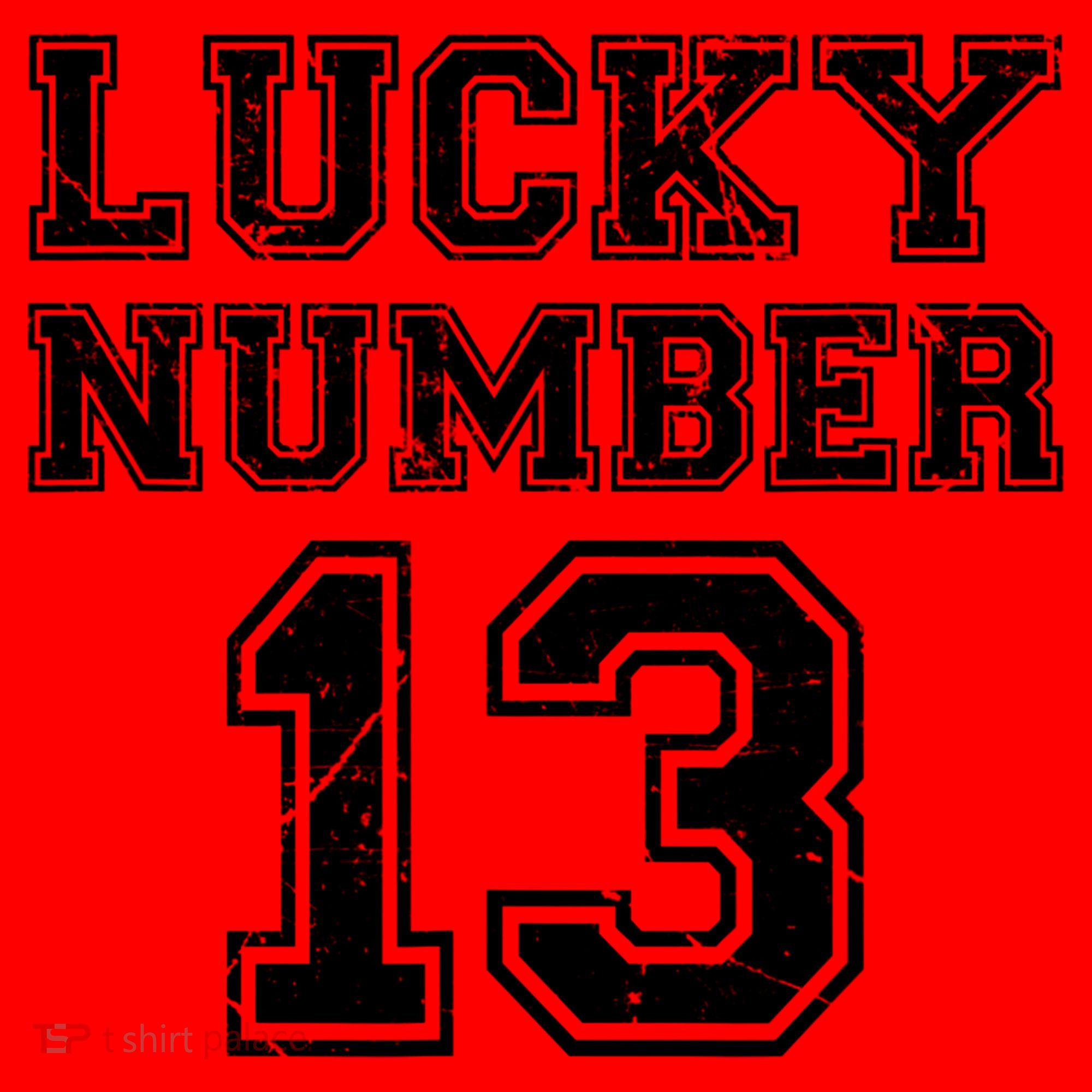 Lucky Number 13 TShirt Santa Hat