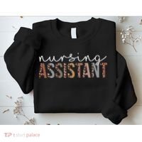 Leopard Nursing Assistant Appreciation Healthcare Workers Sweatshirt thumb 2