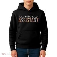 Leopard Nursing Assistant Appreciation Healthcare Workers Kids Hoodie thumb 4
