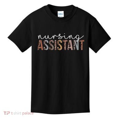 Leopard Nursing Assistant Appreciation Healthcare Workers Kids T-Shirt