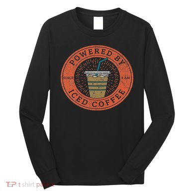 Lisa Norris Artworks Cute Powered By Iced Coffee  Long Sleeve Shirt