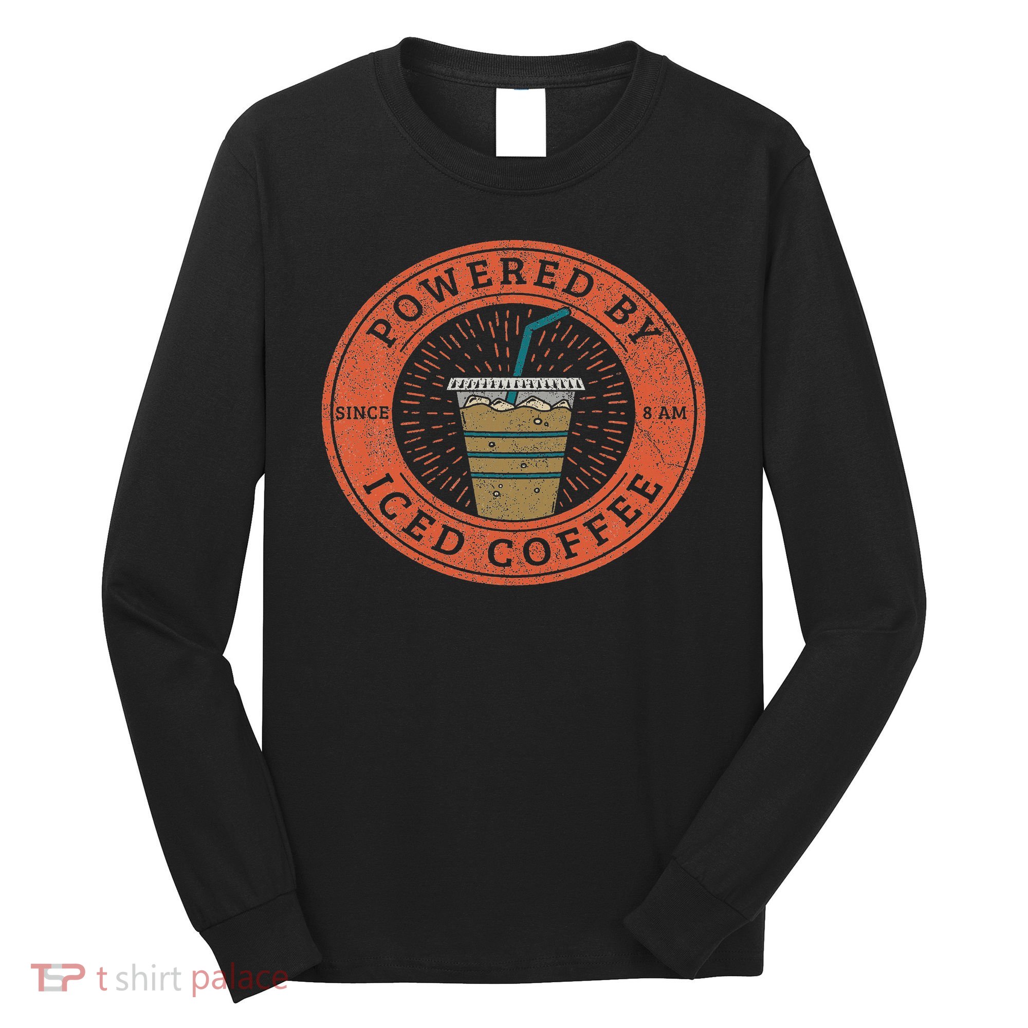 Lisa Norris Artworks Cute Powered By Iced Coffee  Long Sleeve Shirt