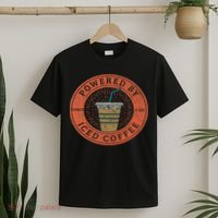 Lisa Norris Artworks Cute Powered By Iced Coffee  T-Shirt thumb 2