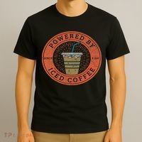 Lisa Norris Artworks Cute Powered By Iced Coffee  T-Shirt thumb 3