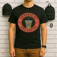 Lisa Norris Artworks Cute Powered By Iced Coffee  T-Shirt thumb 6