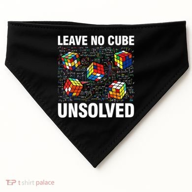 Leave No Cube Unsolved Funny Speed Cubing Math USA-Made Doggie Bandana