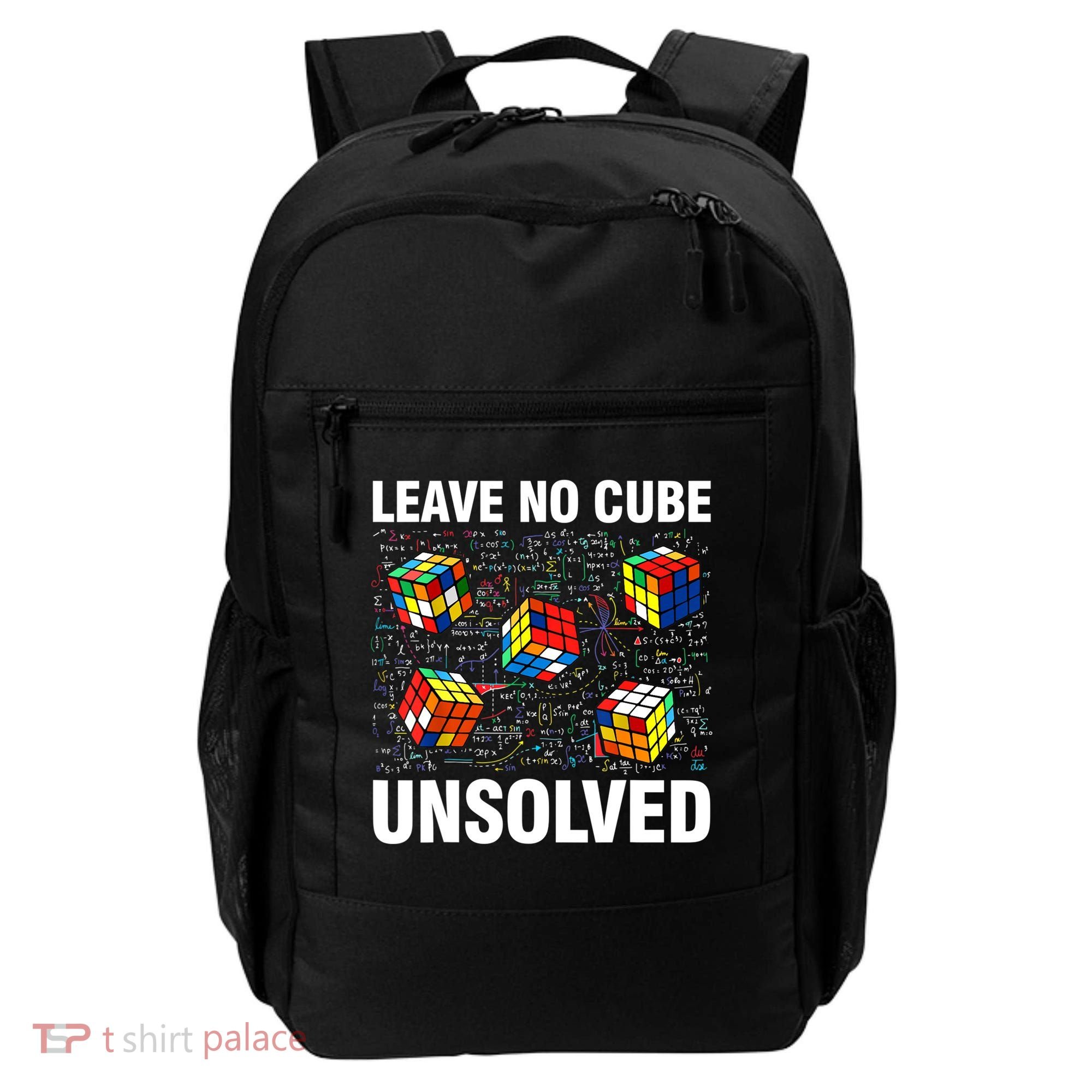 Leave No Cube Unsolved Funny Speed Cubing Math Backpack